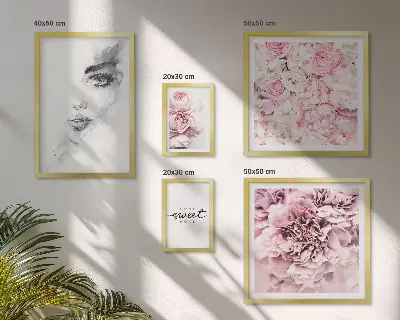 Lot de tableaux encadrés portrait floral pour la décoration intérieure