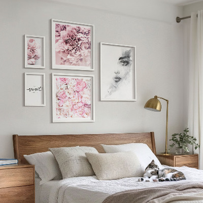 Lot de tableaux encadrés Portrait floral à propos de la maison