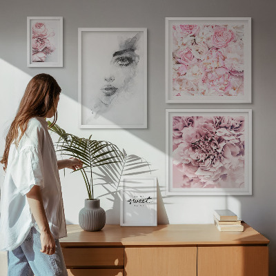 Lot de tableaux encadrés Portrait floral à propos de la maison