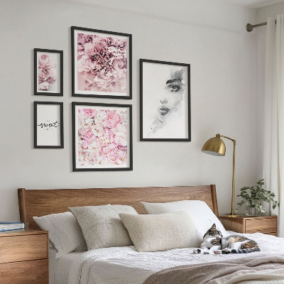 Lot de tableaux encadrés Portrait floral à propos de la maison