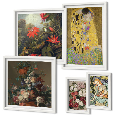 Ensemble de 5 tableaux Compositions d'art floral