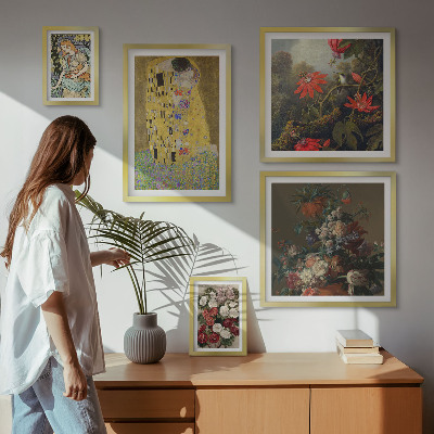 Ensemble de 5 tableaux Compositions d'art floral