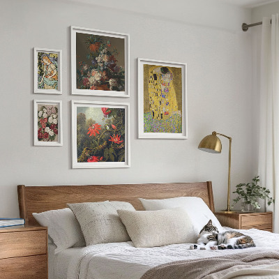 Ensemble de 5 tableaux Compositions d'art floral
