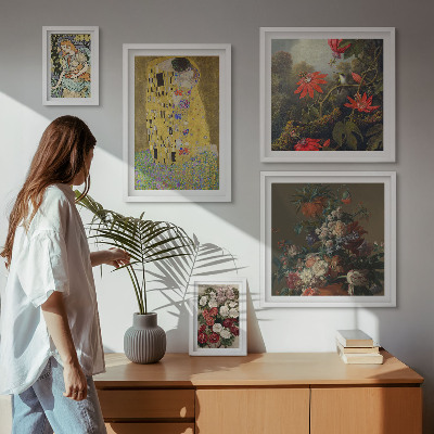 Ensemble de 5 tableaux Compositions d'art floral