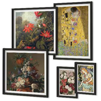 Ensemble de 5 tableaux Compositions d'art floral