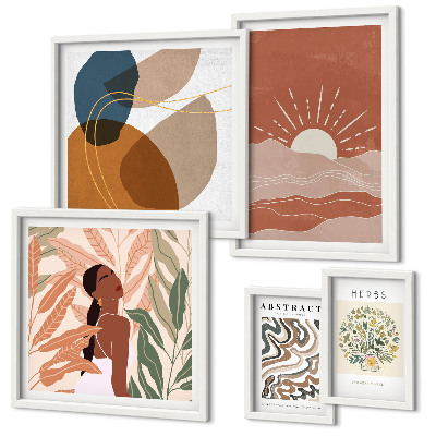 Tableau de décoration murale Motifs abstraits de plantes de style bohème