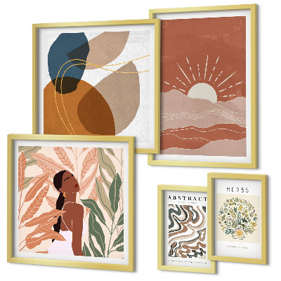 Tableau de décoration murale Motifs abstraits de plantes de style bohème