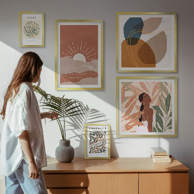 Tableau de décoration murale Motifs abstraits de plantes de style bohème