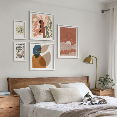 Tableau de décoration murale Motifs abstraits de plantes de style bohème