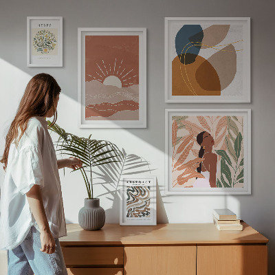 Tableau de décoration murale Motifs abstraits de plantes de style bohème