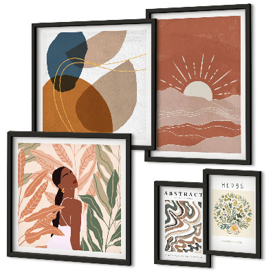 Tableau de décoration murale Motifs abstraits de plantes de style bohème