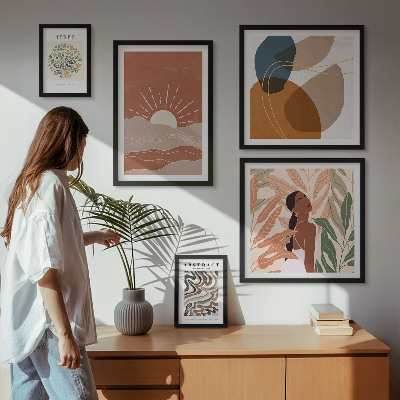 Tableau de décoration murale Motifs abstraits de plantes de style bohème