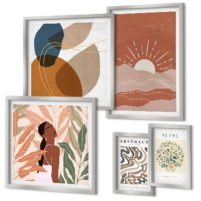 Tableau de décoration murale Motifs abstraits de plantes de style bohème
