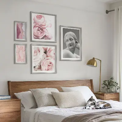Sculptures florales classiques ensemble de 5 tableaux