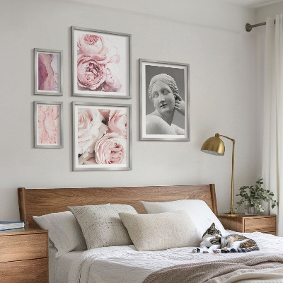 Ensemble de 5 tableaux Sculptures florales classiques