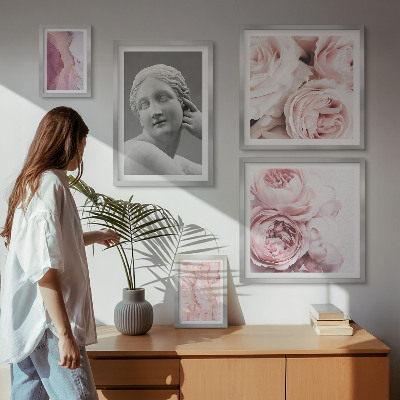 Ensemble de 5 tableaux Sculptures florales classiques