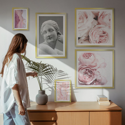 Ensemble de 5 tableaux Sculptures florales classiques
