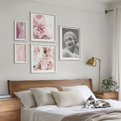 Ensemble de 5 tableaux Sculptures florales classiques