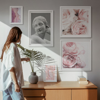 Ensemble de 5 tableaux Sculptures florales classiques