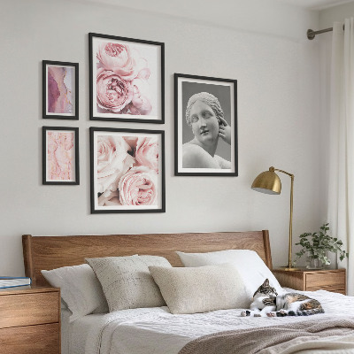 Ensemble de 5 tableaux Sculptures florales classiques