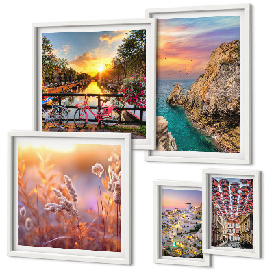Lot de tableaux encadrés Paysages côtiers d'Europe
