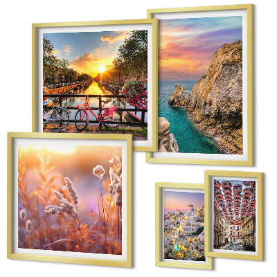 Lot de tableaux encadrés Paysages côtiers d'Europe