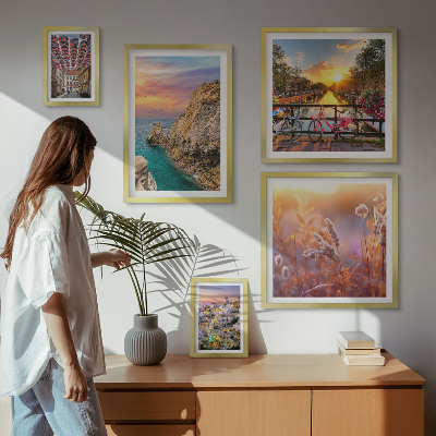 Lot de tableaux encadrés Paysages côtiers d'Europe