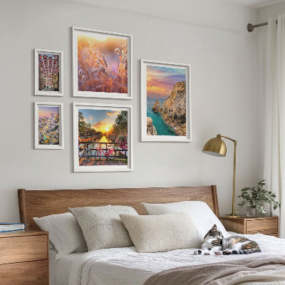 Lot de tableaux encadrés Paysages côtiers d'Europe