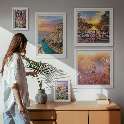 Lot de tableaux encadrés Paysages côtiers d'Europe