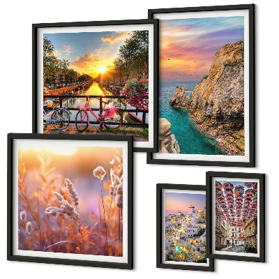 Lot de tableaux encadrés Paysages côtiers d'Europe