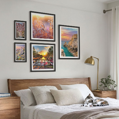 Lot de tableaux encadrés Paysages côtiers d'Europe