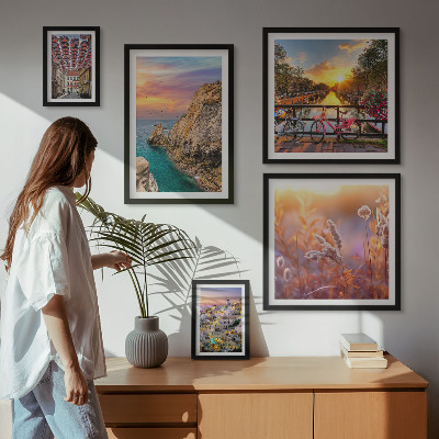 Lot de tableaux encadrés Paysages côtiers d'Europe