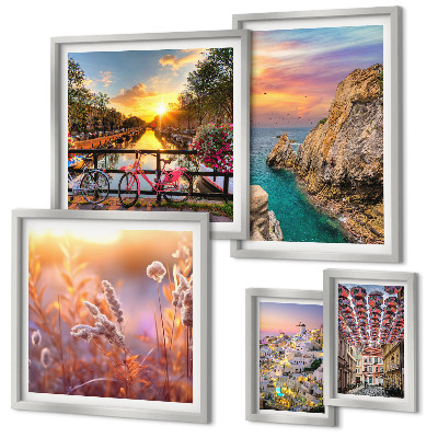 Lot de tableaux encadrés Paysages côtiers d'Europe