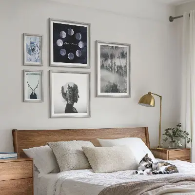 Ensemble de 5 tableaux motifs de forêt naturelle
