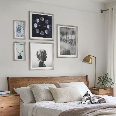 Ensemble de 5 tableaux Motifs spatiaux de forêt naturelle