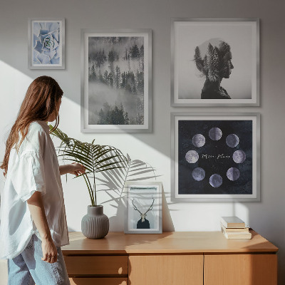 Ensemble de 5 tableaux Motifs spatiaux de forêt naturelle