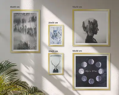 Ensemble de 5 tableaux motifs de forêt naturelle