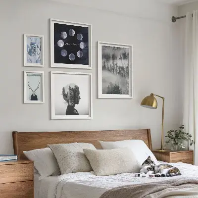 Ensemble de 5 tableaux motifs de forêt naturelle