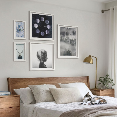 Ensemble de 5 tableaux Motifs spatiaux de forêt naturelle