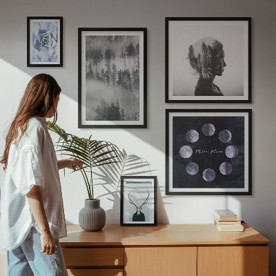 Ensemble de 5 tableaux Motifs spatiaux de forêt naturelle