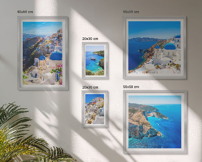 Tableau de décoration murale Îles grecques dômes bleus