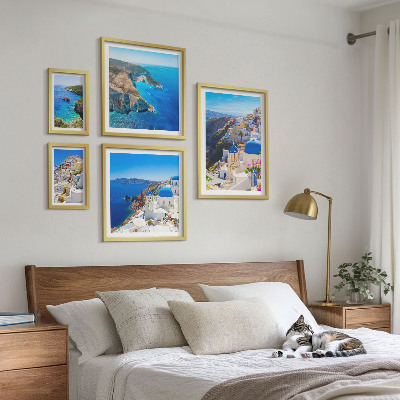 Tableau de décoration murale Îles grecques dômes bleus