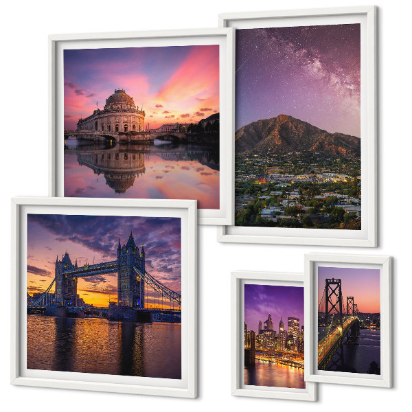 Tableau de décoration murale Paysages de villes de montagne la nuit