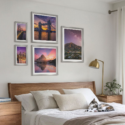 Tableau de décoration murale Paysages de villes de montagne la nuit