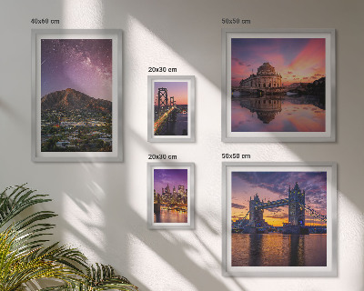 Tableau de décoration murale Paysages de villes de montagne la nuit