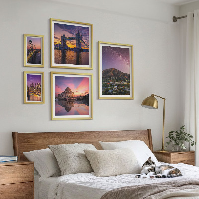 Tableau de décoration murale Paysages de villes de montagne la nuit