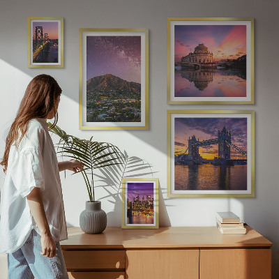 Tableau de décoration murale Paysages de villes de montagne la nuit