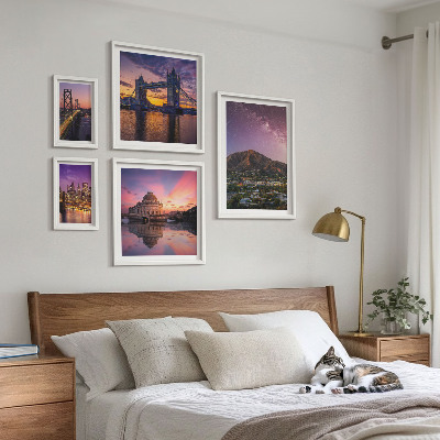 Tableau de décoration murale Paysages de villes de montagne la nuit