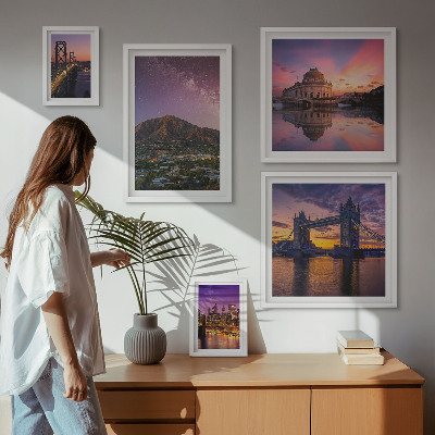 Tableau de décoration murale Paysages de villes de montagne la nuit