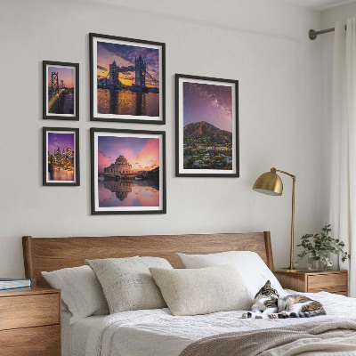 Tableau de décoration murale Paysages de villes de montagne la nuit